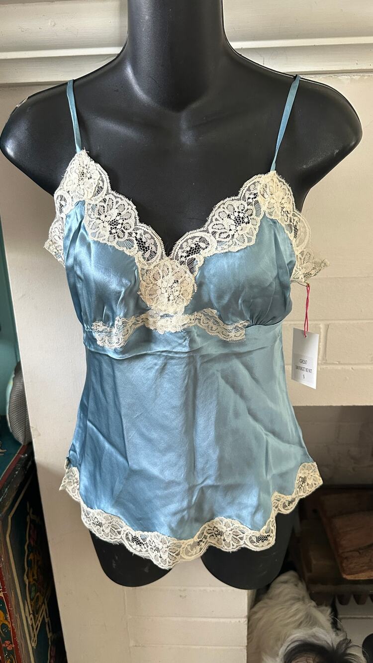 NWT GOLD HAWK 100% SILK & LACE CAMISOLE CAMI S